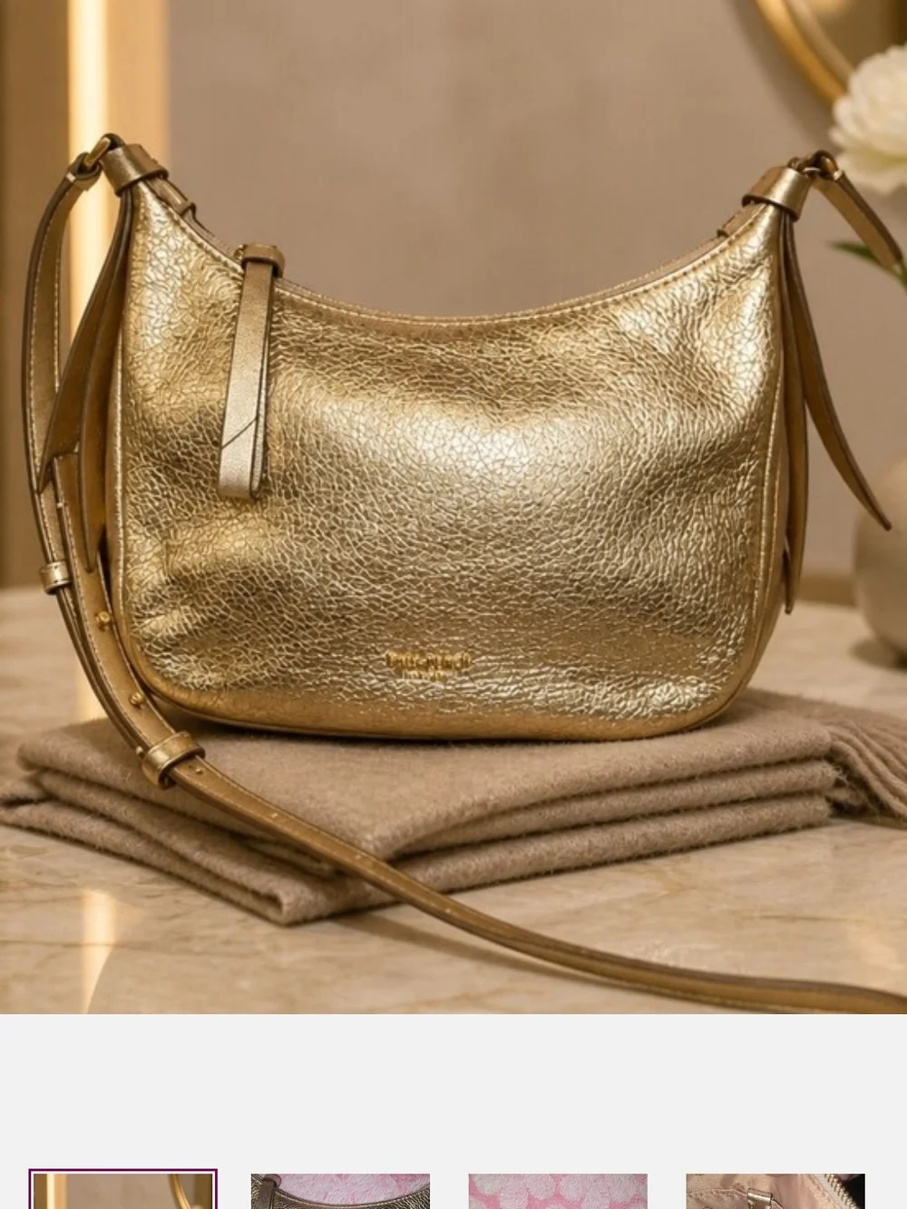 Kate Spade Metallic Gold Leather Shoulder Bag - Unbranded